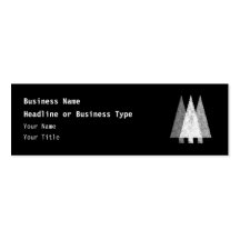 Three Festive Trees. White on Black. Business Card Templates
