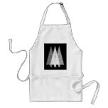 Three Festive Trees. White on Black. Custom aprons