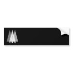 Three Festive Trees. White on Black. Custom bumper stickers