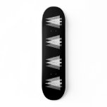 Three Festive Trees. White on Black. Custom skateboards