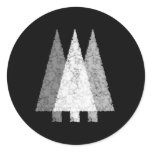 Three Festive Trees. White on Black. Custom stickers