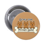 Three Finnish Spitz Buttons