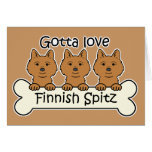 Three Finnish Spitz Cards
