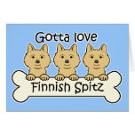 Three Finnish Spitz Greeting Card