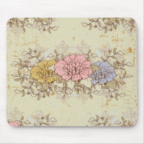 Three Flowers, Vintage Country Floral Mousemat