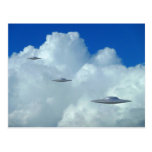 Three Flying Saucers Post Card
