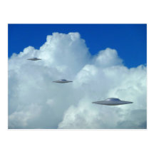 Three Flying Saucers Post Card