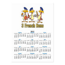 three french hens 3rd third day of christmas business card template
