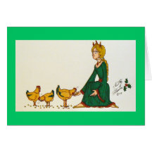 Three French Hens (Green Dress) Cards