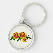 Three French Marigolds Key Chain