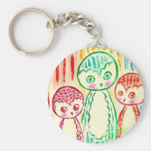 Three Funky Owls Key Chains