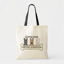 Three German Shepherds Bag