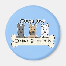 Three German Shepherds Fridge Magnet