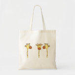 Three Giraffes Cartoon. Canvas Bags