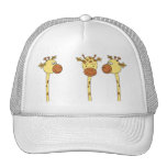 Three Giraffes Cartoon. Hats