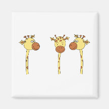 Three Giraffes Cartoon. Magnet