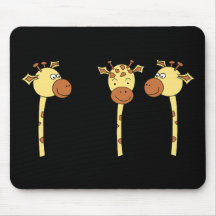 Three Giraffes Cartoon. Mousemat