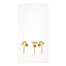 Three Giraffes Cartoon. Photo Card