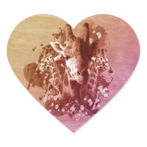 Three Giraffes Heart Sticker