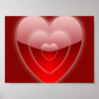 Three Glass Hearts Background Poster