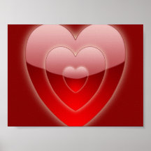 Three Glass Hearts Background Poster