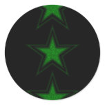 Three Green Stars Stickers