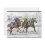 Three Horses Racing - Neck and Neck to Finish invitations
