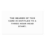 Three Hour Head Start business cards