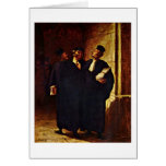 Three Lawyers In Conversation By Honore Daumier cards