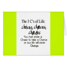 THREE LIFE CHOICES CHANGES CHANCES options Cards