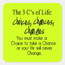 THREE LIFE CHOICES CHANGES CHANCES options Sticker
