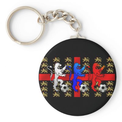 Three Lions football players car keyring Key Chain