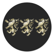 Three lions shaded gifts round stickers