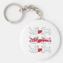 Three Lions St George's Cross Keychains