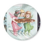 Three Little Angels with Christmas Wafer magnets