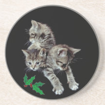 Three Little Kittens Sandstone Coaster