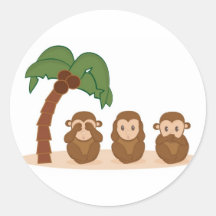 Three little monkeys - três macaquinhos adesivos