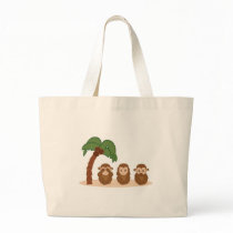 Three little monkeys - três macaquinhos bolsas de lona