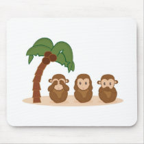 Three little monkeys - três macaquinhos mouse pads