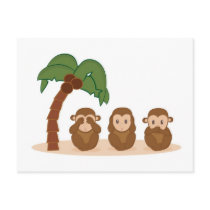 Three little monkeys - três macaquinhos cartões postais