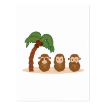 Three little monkeys - três macaquinhos cartões postais