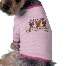 Three Miniature Pinschers Doggie T Shirt
