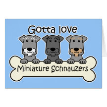 Three Miniature Schnauzers Card
