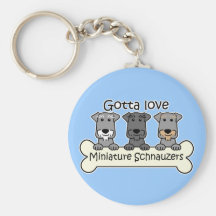 Three Miniature Schnauzers Key Chains