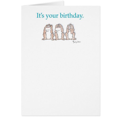 THREE MONKEYS GREETING CARDS