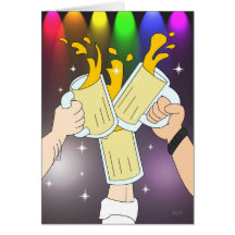 Three Mugs: Gay Party Card