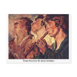 Three Musicians By Jacob Jordaens Postcard