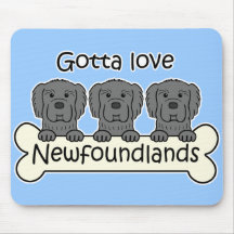 Three Newfoundlands Mouse Pads