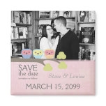 Three Owls Wedding Save the Date Photo Magnet