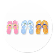 Three Pairs of Flip-Flops Sticker